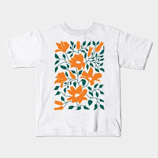 Tangerine & Pine: Matisse Flowers & Leaves Kids T-Shirt